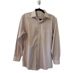 Brooks Brothers 1818 Men’s Long Sleeve Stripe, Button, Non Iron 15-32